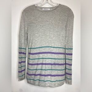 KOKUN Striped Long Bamboo /Cashmere Sleeve Top
